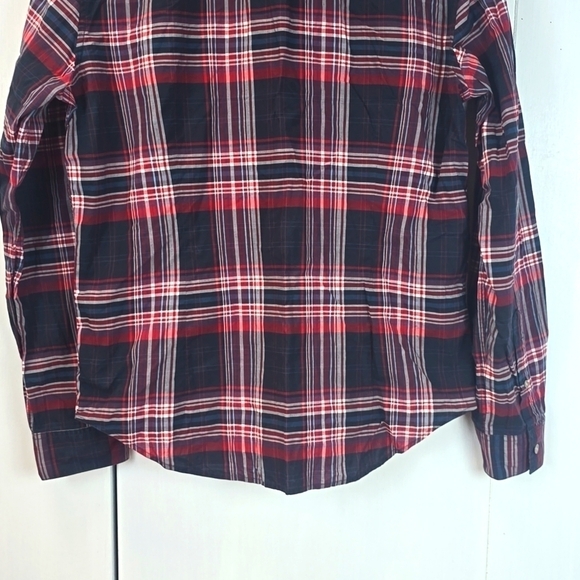 John Varvatos Mens RED White Blue PLAID Cotton Button down Shirt Sz.M - Picture 7 of 12